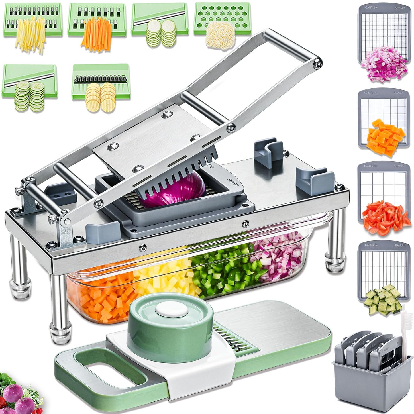Vegetable Chopper Veggie Cutter Onion Food Potato Dicer with Container