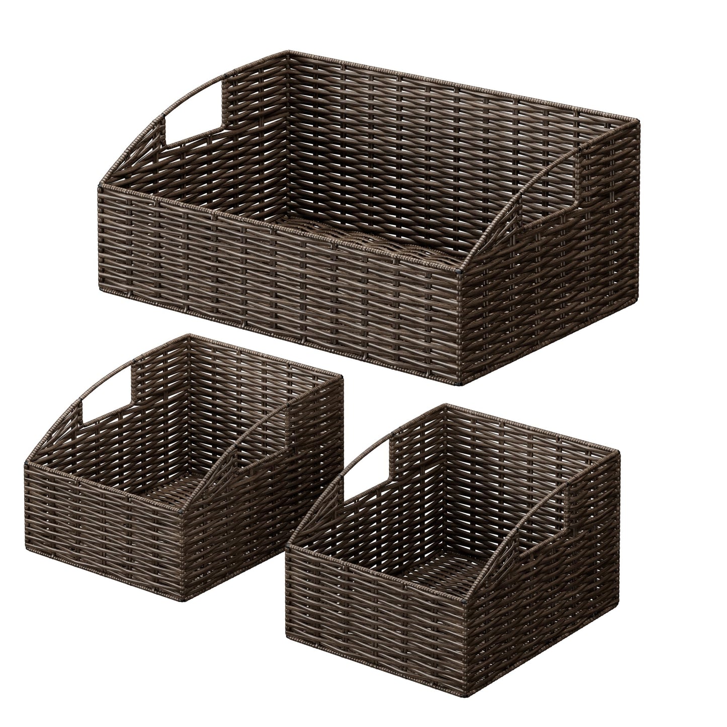 Pantry Baskets for Organizing, Wicker Storage Basket Beige
