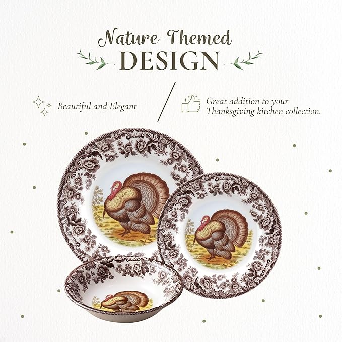 Spode Woodland Turkey 3 Piece Place Setting