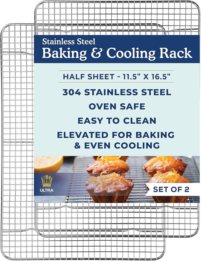 Ultra Cuisine Cooling & Baking Rack Set - 8.5'' x 12'' - Set of 2