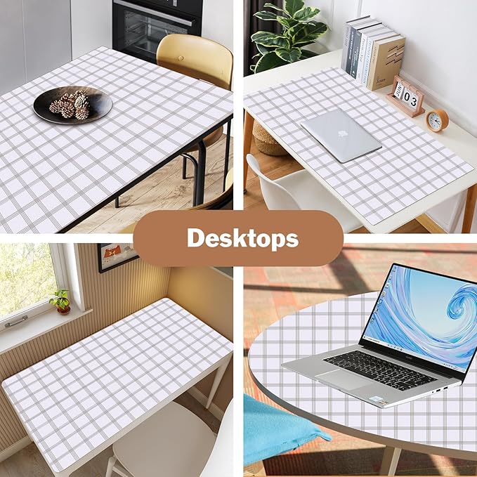 Drawer and Shelf Liner for Kitchen Cabinet: 17 in X 20 Ft Non Slip Waterproof Shelf Paper Non Adhesive Refrigerator Liners White Square Easy Liners for Bathroom Cupboard with Knife Tape Measure
