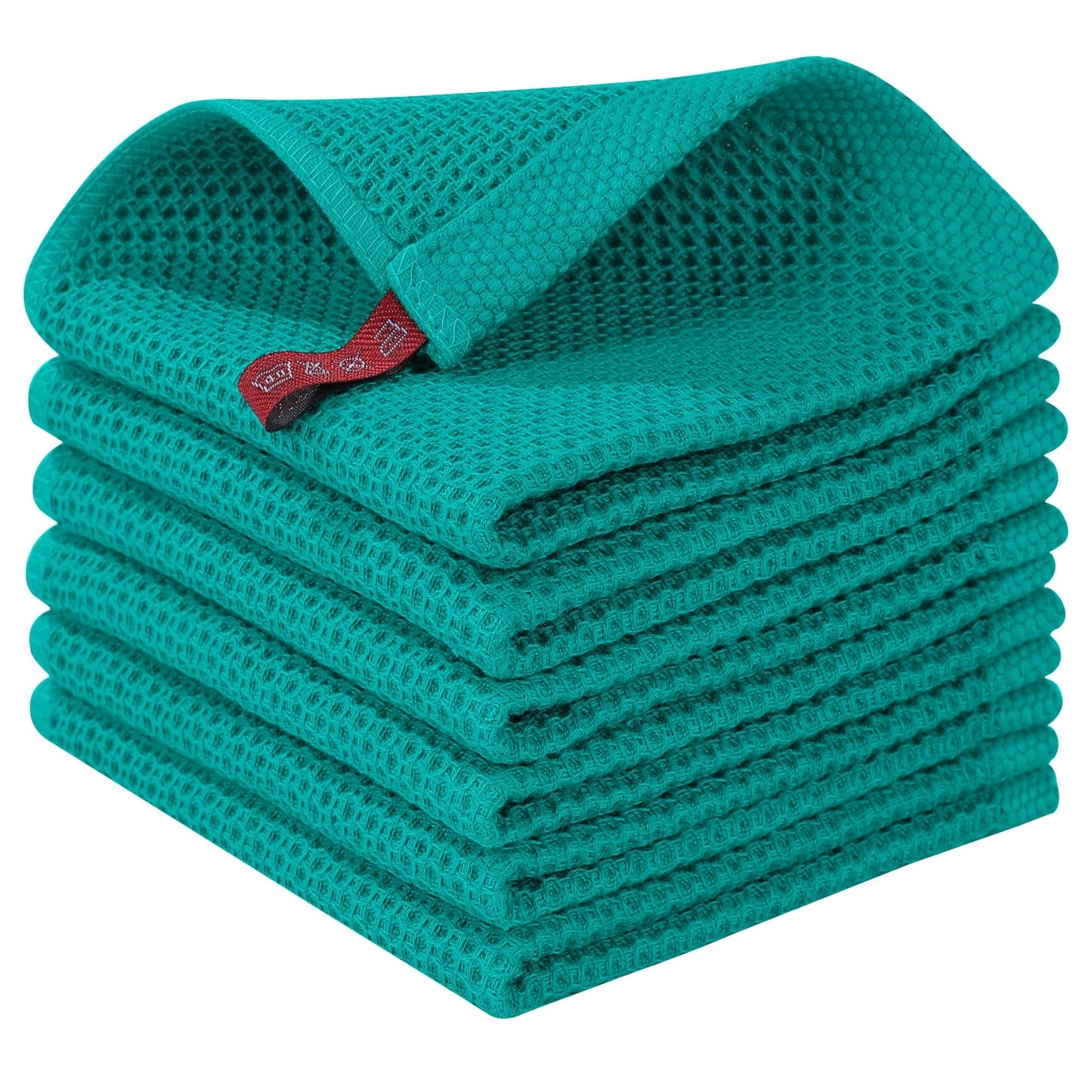 Homaxy 100% Cotton Waffle Weave Kitchen Dish Cloths, Ultra Soft Absorbent Quick Drying Dish Towels, 12 x 12 Inches — 13 x 28 - 12 Pack — 12 x 12 - 6 Pack