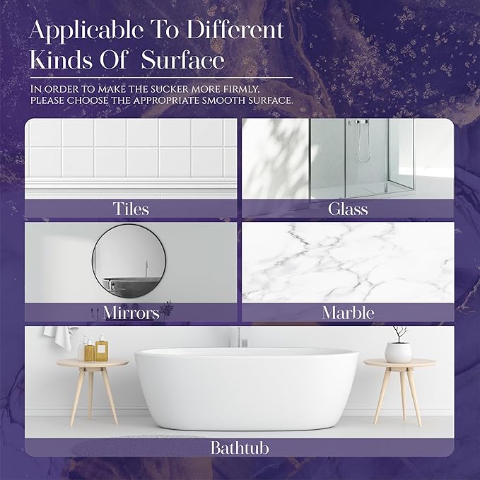 SHARLOVY Purple Shower Steamers Tray, Big Suction Cup Shower Steamer Tablet Holder Dish for Long Lasting Use, Flake Bath Bombs Container, Adornment Household Supply Car Decoration Yoga Decor