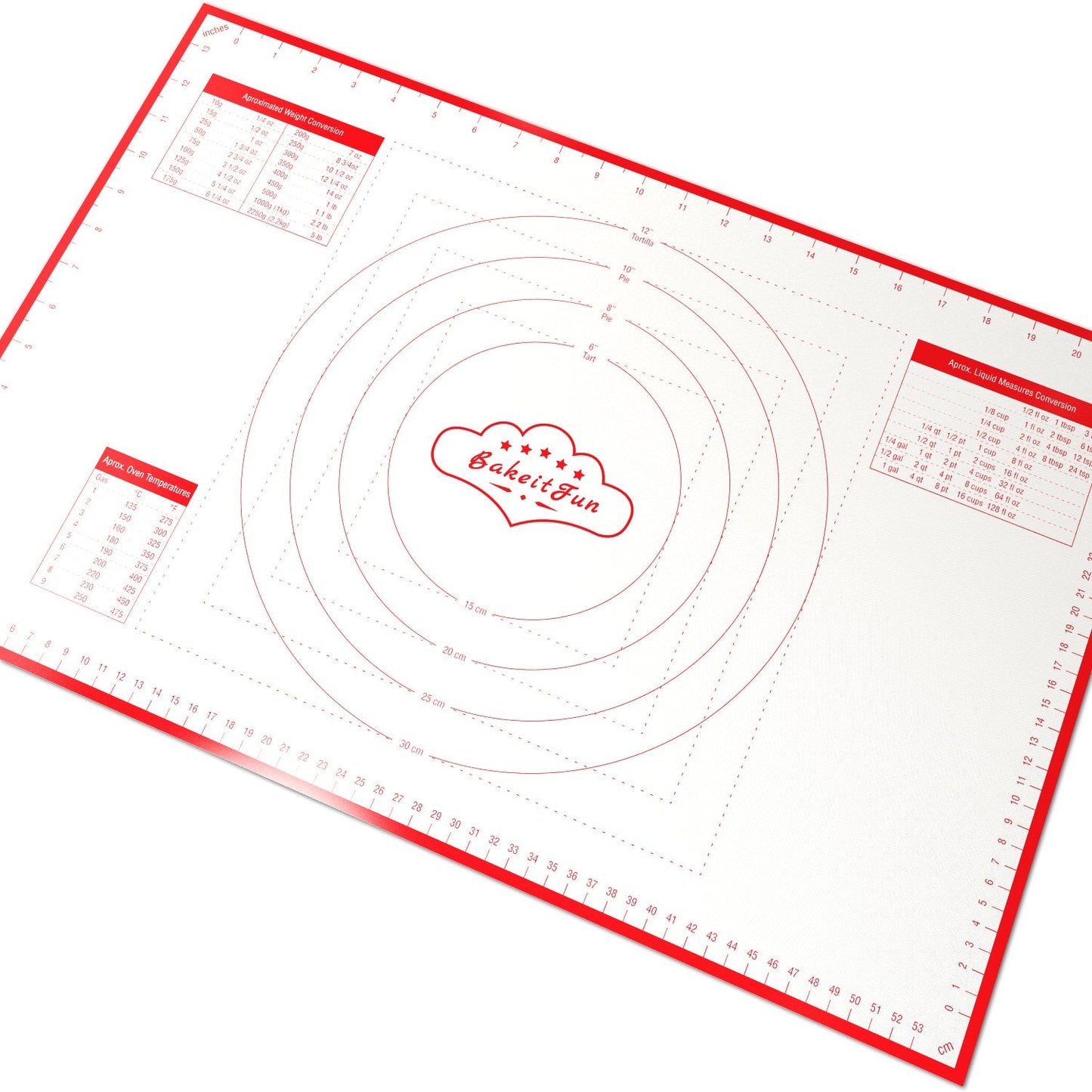 BakeitFun Silicone Pastry Mat X-Large 29.5 x 20.5 Inches, Nonstick Dough Rolling Mat with Measurement Markings, Heat Resistant to 450°F, BPA Free, Dishwasher Safe Baking Mat