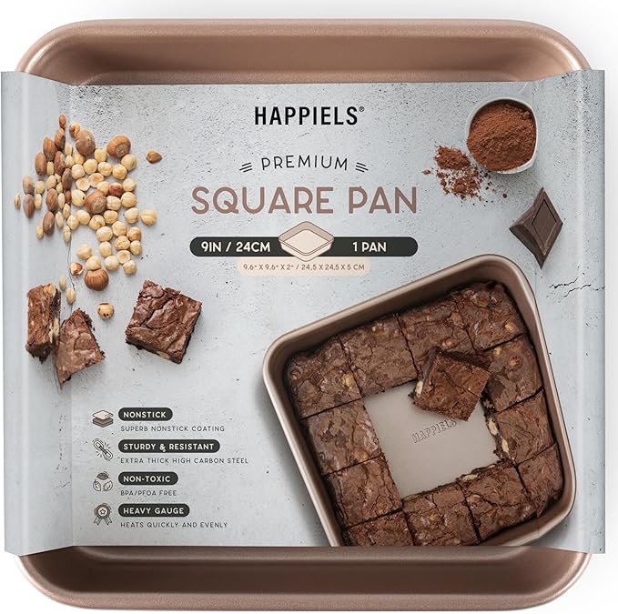 HAPPIELS 5 x 9 inch Nonstick Loaf Pan 1lb for Oven Baking, PFOA & BPA Free