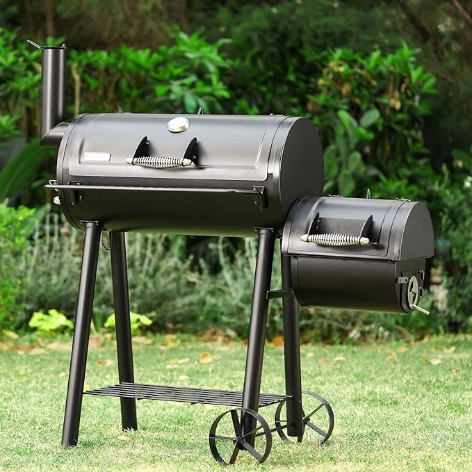 Sophia & William Charcoal Grill with Offset Smoker 512 Square Inches