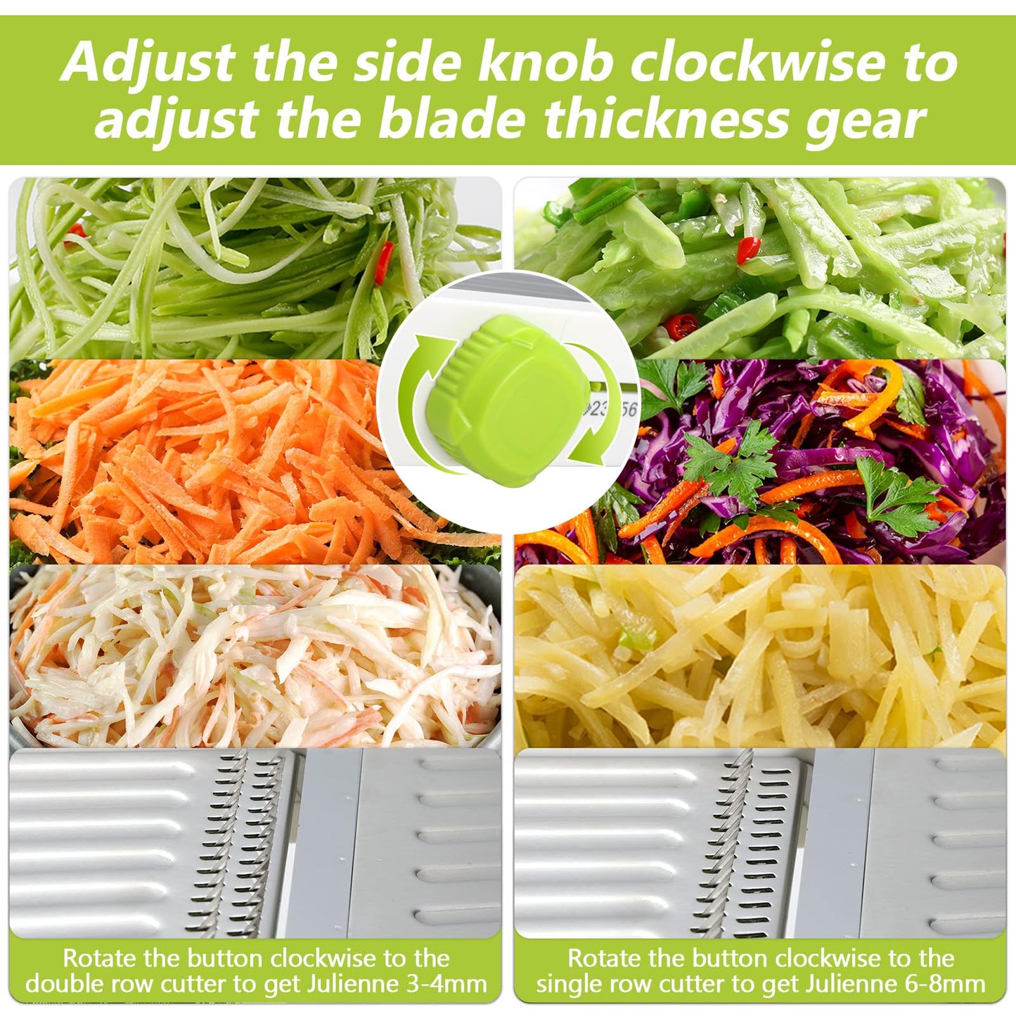 Foyucool Mandoline Slicer for Kitchen, Adjustable Vegetable Potato Slicer
