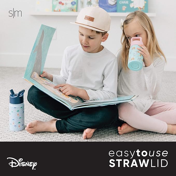Simple Modern Kids Summit Water Bottle with Straw Lid | Disney Wish 14oz Stainless Steel Cup Insulated Tumbler for Girls, School | Asha's Adventure