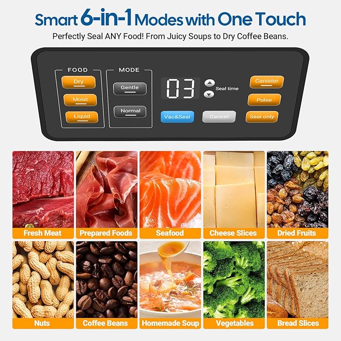INKBIRD Pro Vacuum Sealer Machine INK-VS04, 160W Dual Pump, Liquid Mode