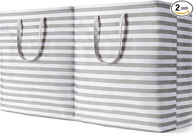 BOOMIBOO 2-Pack Large Laundry Basket,Waterproof Freestanding Laundry Hamper,Collapsible Clothes Basket with Easy Carry Handles in Laundry Room Bathroom Bedroom Dorm,Grey,100L