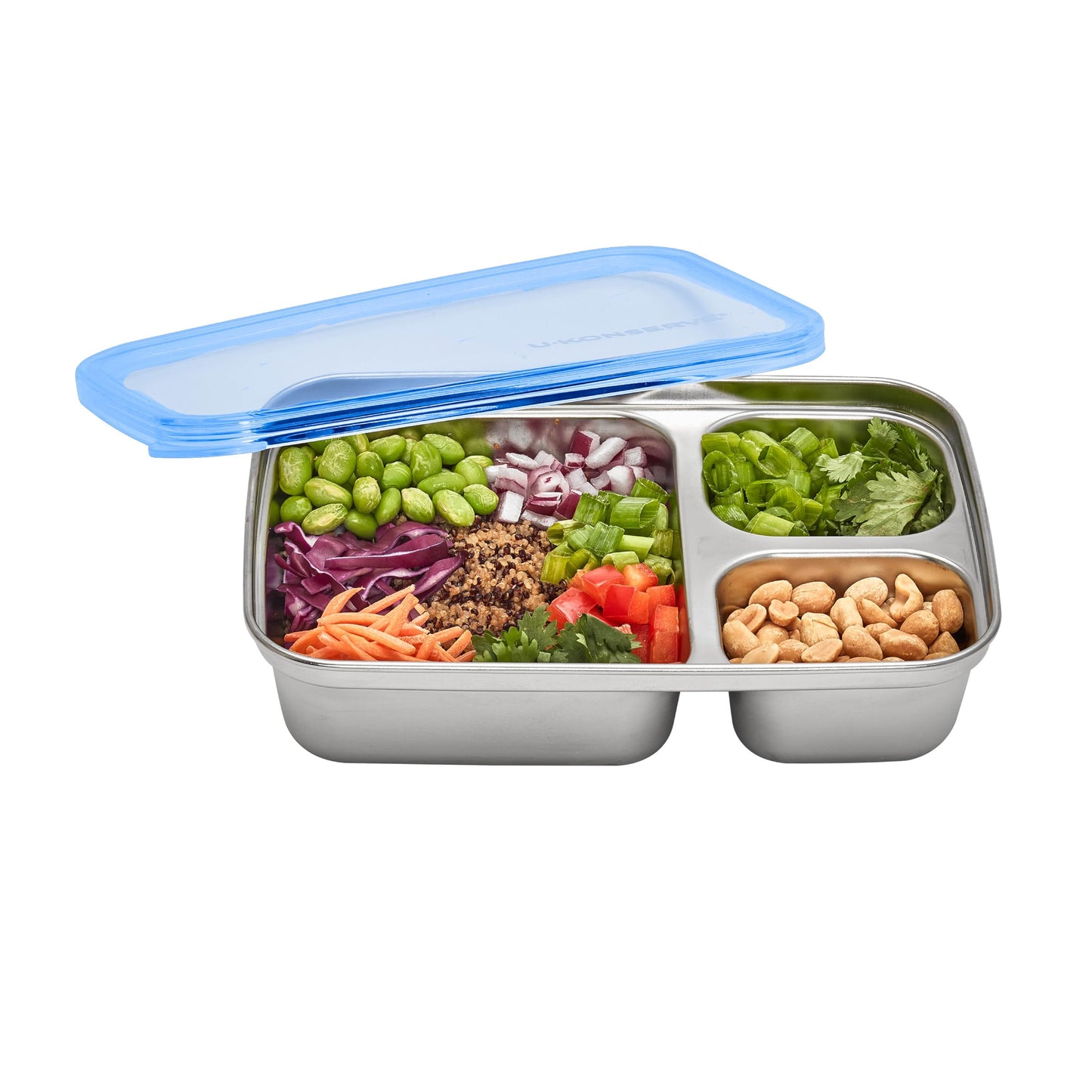 U-Konserve 24 oz Divided 3-Section Stainless Steel Container Clear