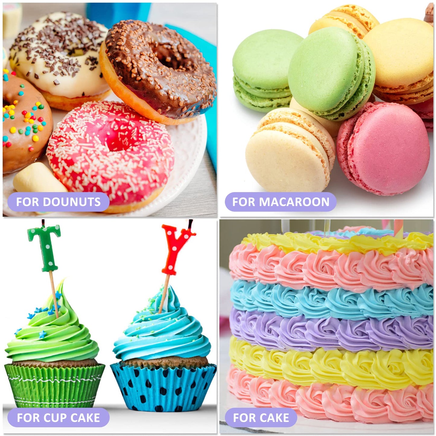 Food Coloring Powder - ERCorArt 10 Vivid Colors Powder Food Dye, Highly Concentrated Flavorless Food Coloring for Baking, Frosting, Cake Decorating, Icing, Cookies, Slime - 5g/Bottle