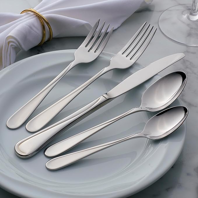 Oneida Flight Dinner Forks Silverware Set for 4, Flatware