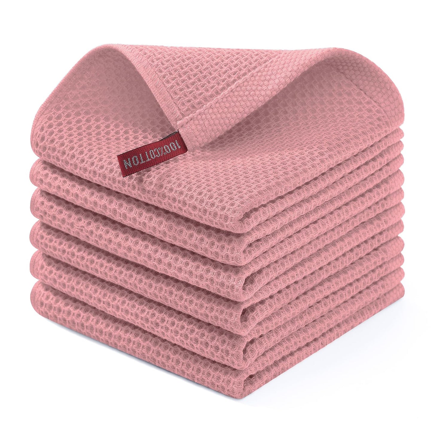Homaxy 100% Cotton Waffle Weave Kitchen Dish Cloths, Ultra Soft Absorbent Quick Drying Dish Towels, 12 x 12 Inches — 13 x 28 - 12 Pack — 12 x 12 - 6 Pack