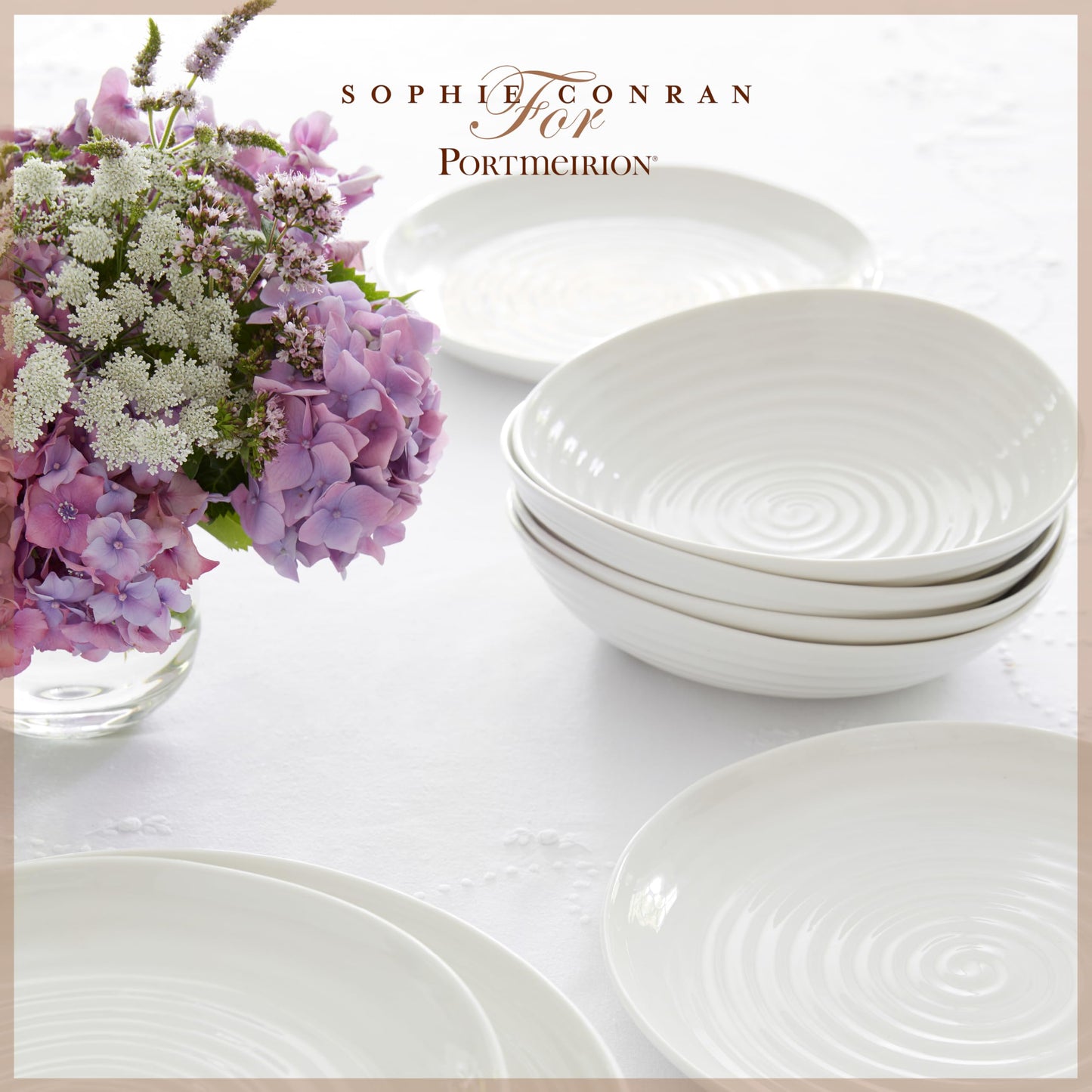 Portmeirion Sophie Conran White Coupe 12-Piece Dinnerware Set