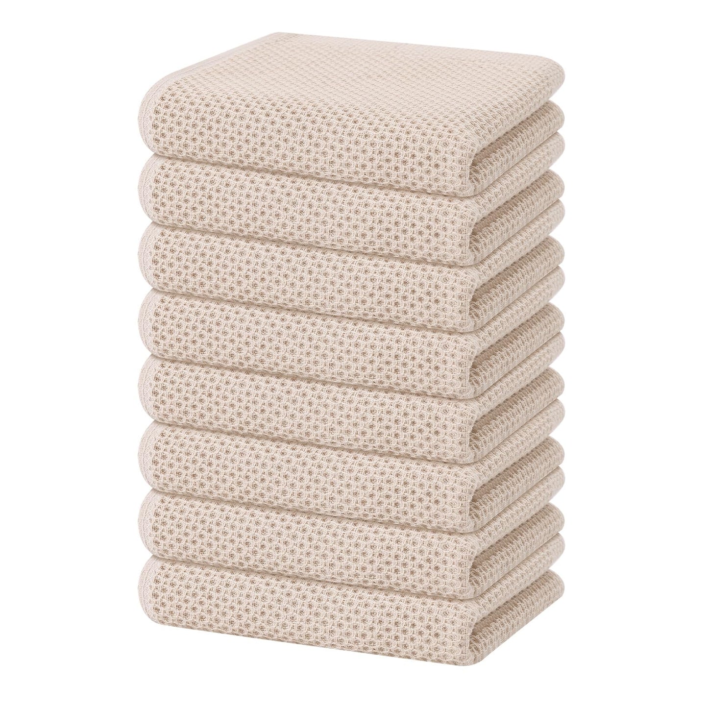 Homaxy 100% Cotton Waffle Weave Kitchen Dish Cloths, Ultra Soft Absorbent Quick Drying Dish Towels, 12 x 12 Inches — 13 x 28 - 12 Pack — 13 x 28 - 8 Pack