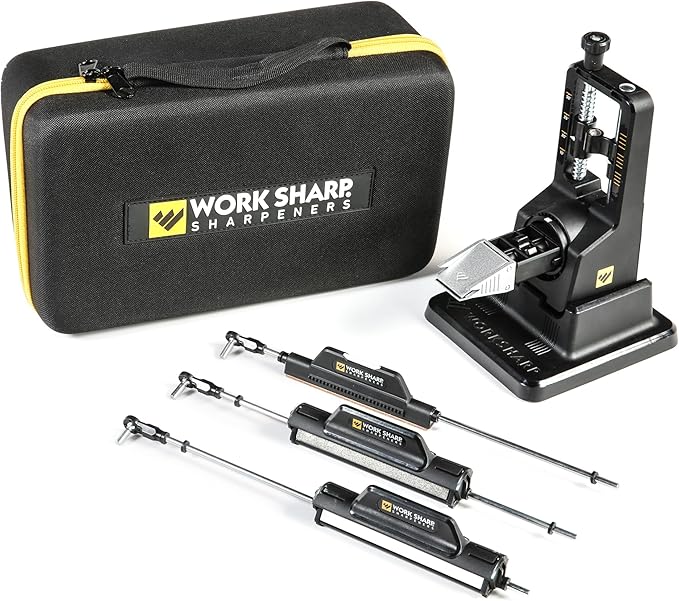 Work Sharp Precision Adjust Knife Sharpener Kit - Fixed Angle Sharpening System for Kitchen & Pocket Knives - Professional Guided Knife Sharpening Tool