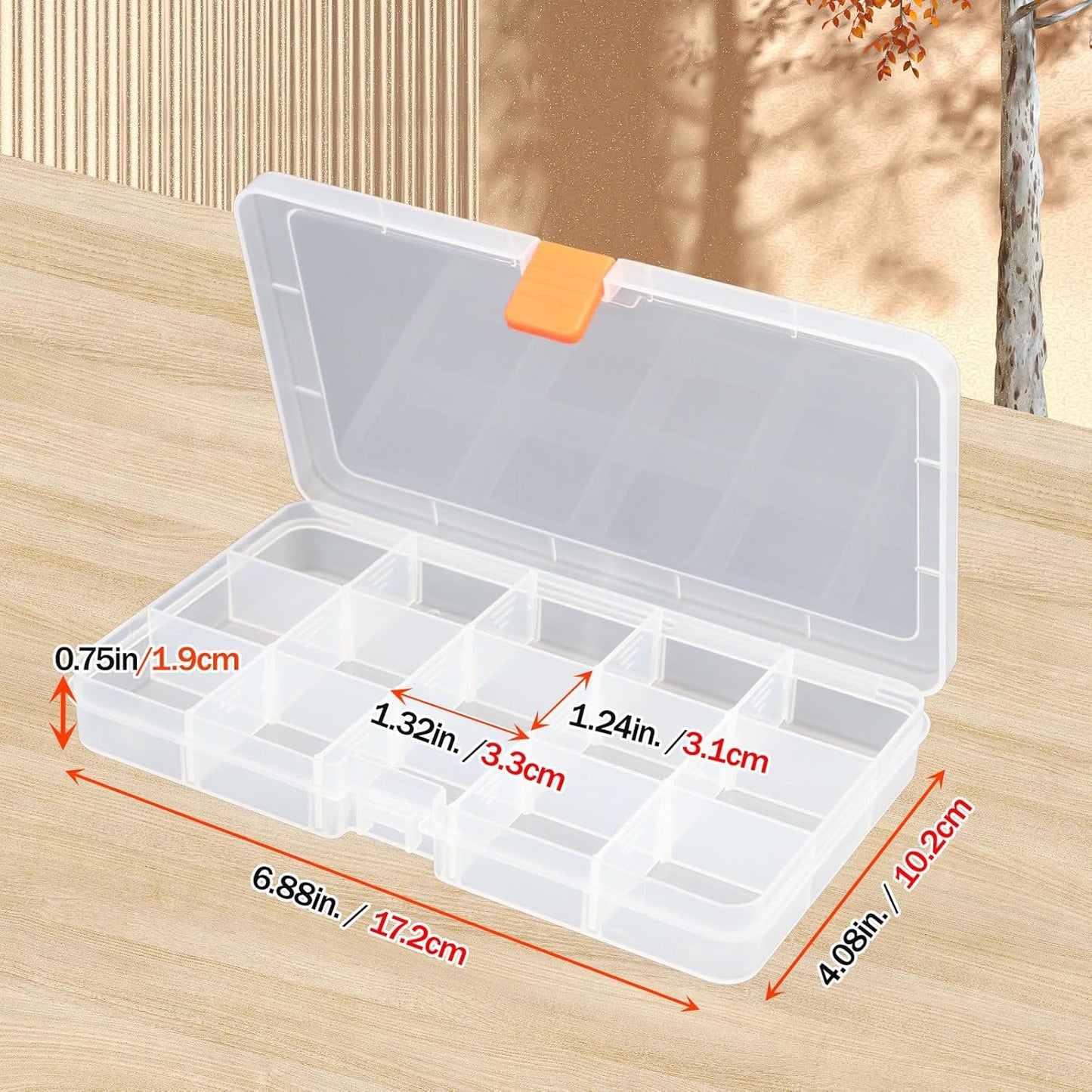 2PACK Extra Thick Bead Organizers, Mini Clear Plastic Storage Box Craft Containers for Nail jewelry rhinestones DIY Supply Case