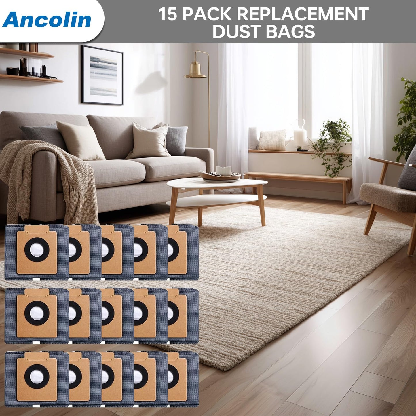 15 Pack Dust Bags for eufy X10 Pro Omni Robot Vacuum and X8 Pro Models