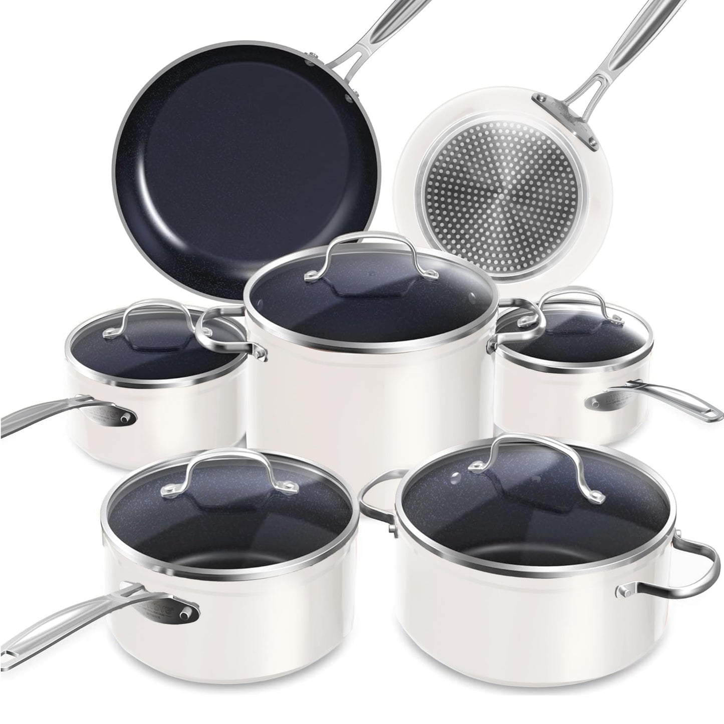 Nuwave Healthy Duralon Blue Ceramic Nonstick Cookware Set, PFAS Free