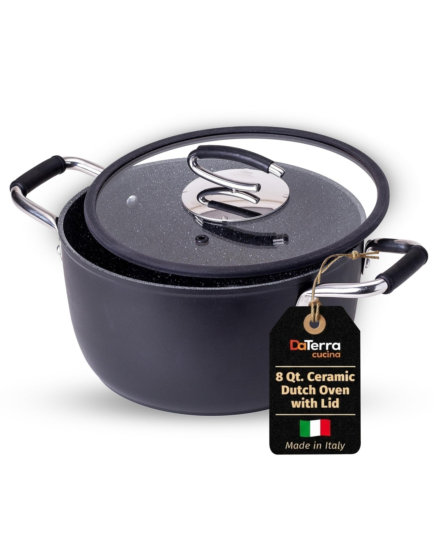 DaTerra Cucina Nonstick Ceramic Dutch Oven Pot w/Lid, Oven Safe Pot, 5Qt