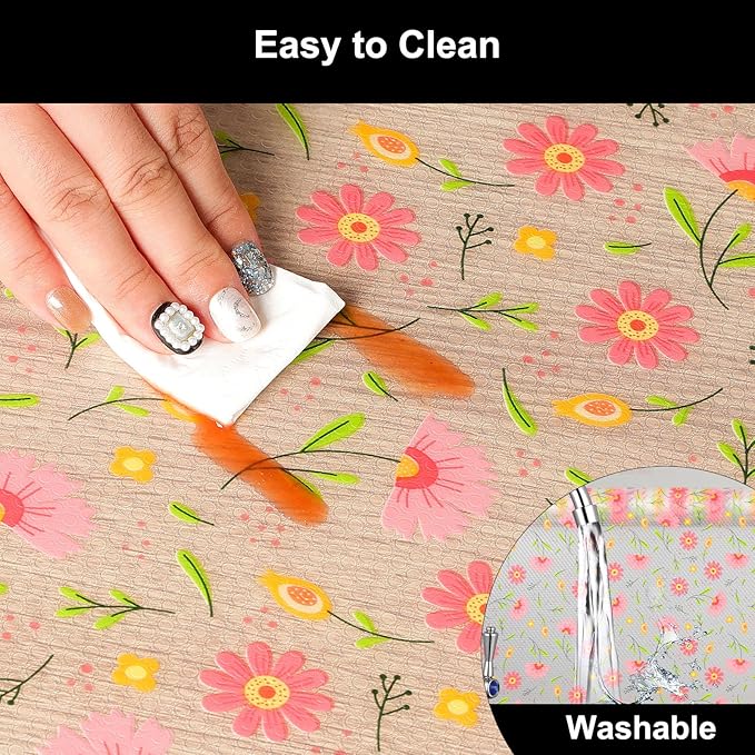 Cooyes Shelf Liner – Premium Non-Adhesive Cabinet & Drawer Liner for Kitchen – Waterproof Shelf Paper with Modern Pattern – Durable EVA Cabinet Mat – Easy to Cut （24" W x 120" L）