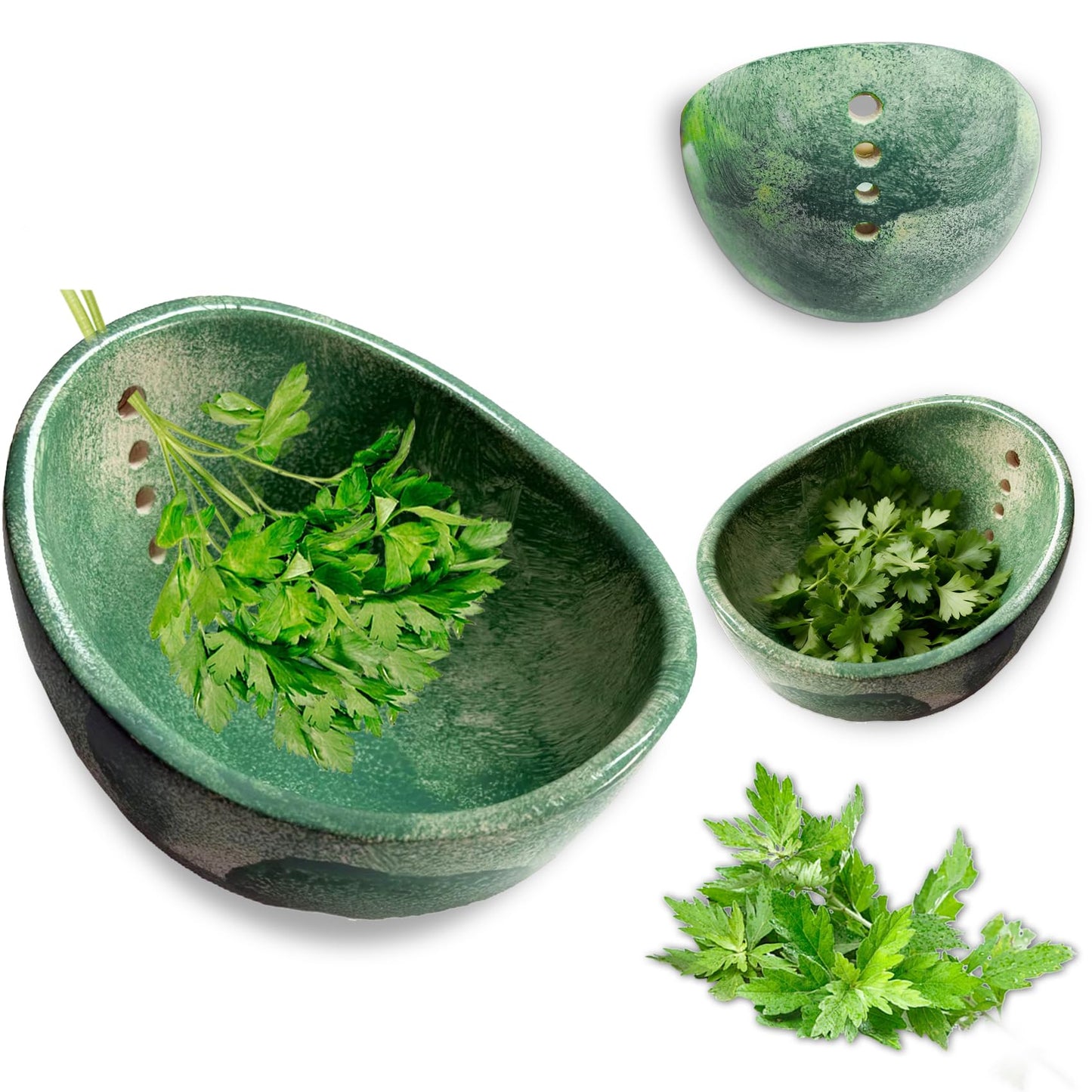 YIYIBB Herb Stripper, 4-Hole Design Pottery Herb Stripper