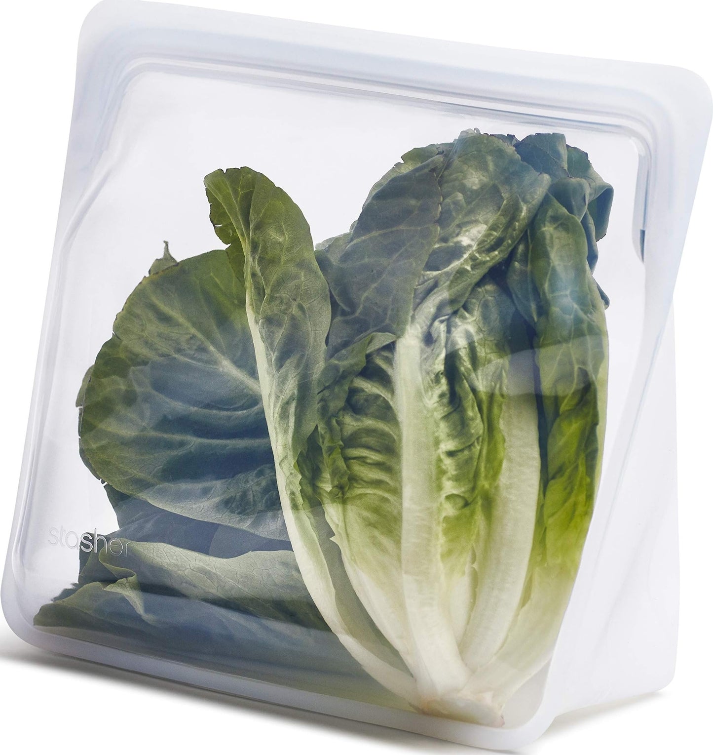 Stasher Reusable Silicone Food Storage Bag, Stand-Up Mid, Clear, 56 oz