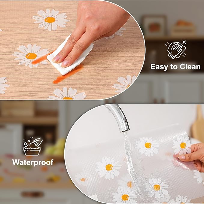 Cooyes Shelf Liner – Premium Non-Adhesive Cabinet & Drawer Liner for Kitchen – Waterproof Shelf Paper with Modern Pattern – Durable EVA Cabinet Mat – Easy to Cut （12" W x 120" L）