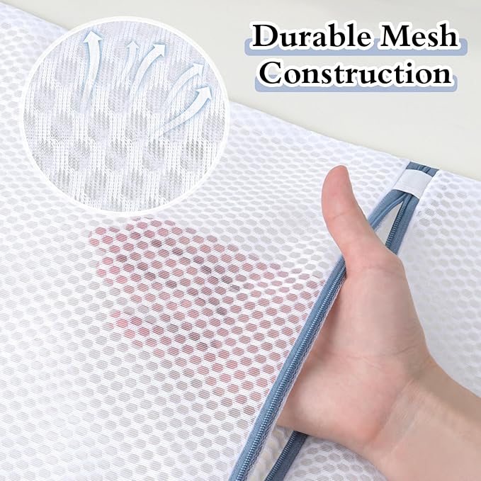 Heavy-Duty Honeycomb Mesh Laundry Bags 5-Pack (16x20 Inch) | Delicates Protector for Lingerie & Baby Clothes