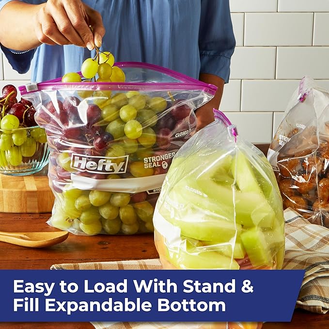 Hefty Slider Storage Bags, Gallon Size, 15 Count (9 Pack), 135 Total