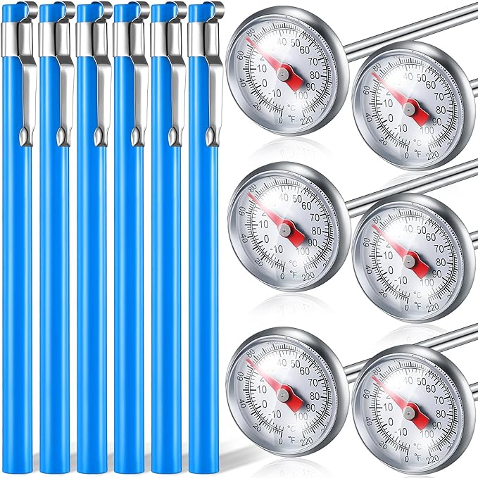 Xuhal 12 Pcs Stainless Steel Kitchen Dial Thermometer 5",Black