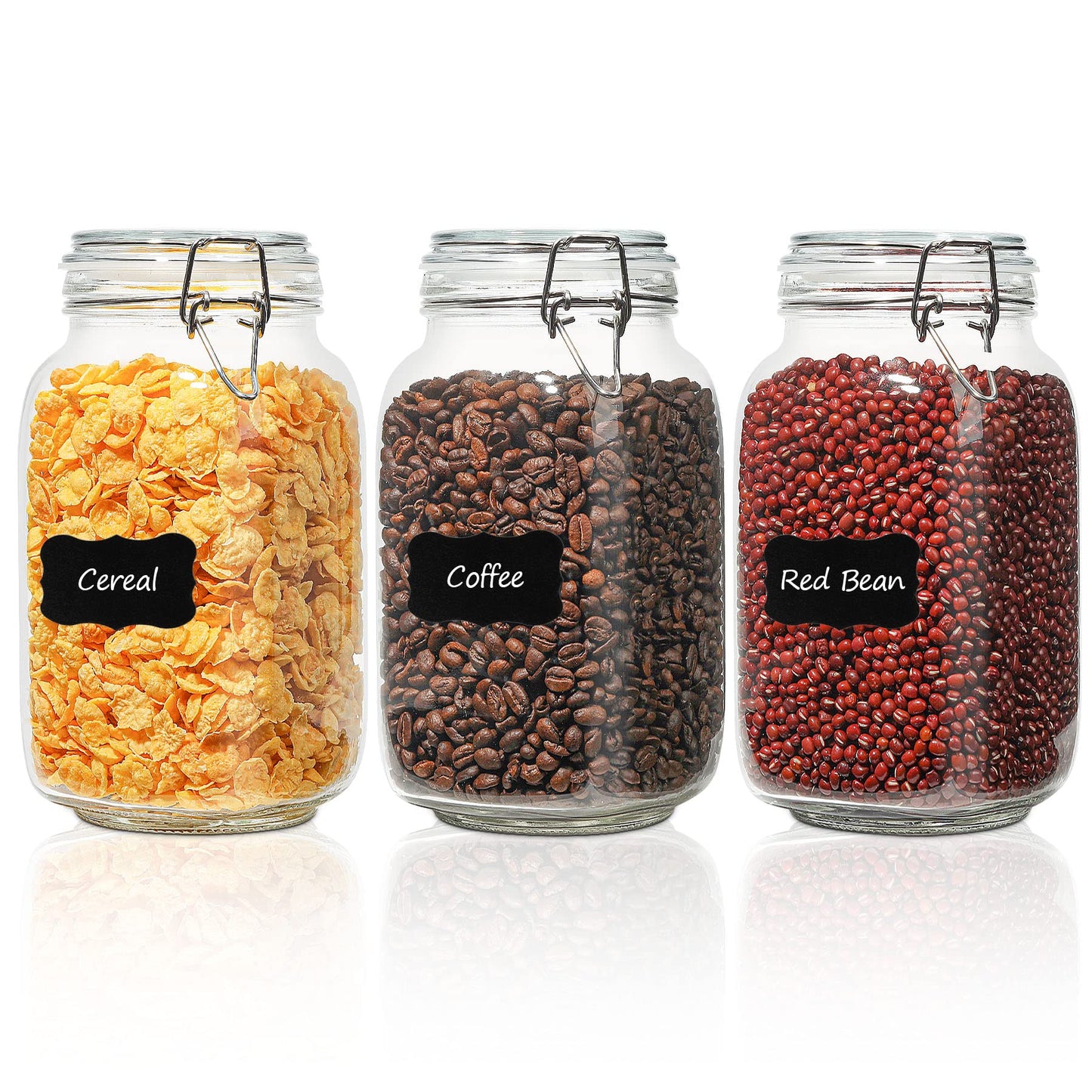 ComSaf Square Glass Spice Jars 8 oz 6 Pack with Labels and Funnel Set