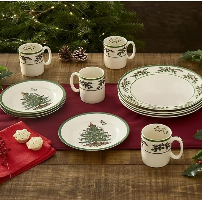 Spode – Christmas Tree – Christmas Tree Melamine 12-Piece Dinnerware Set