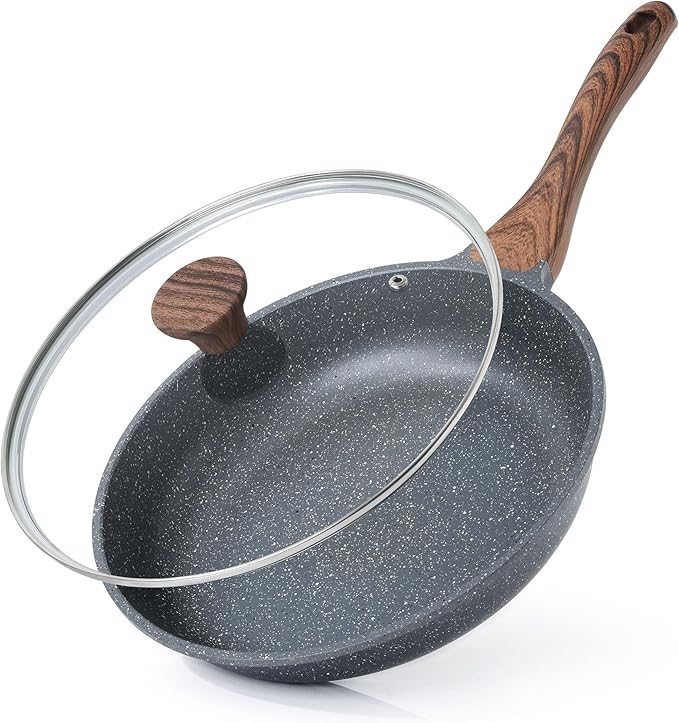 SENSARTE 10inch Nonstick Frying Pan Chef's Pan with Glass Lid