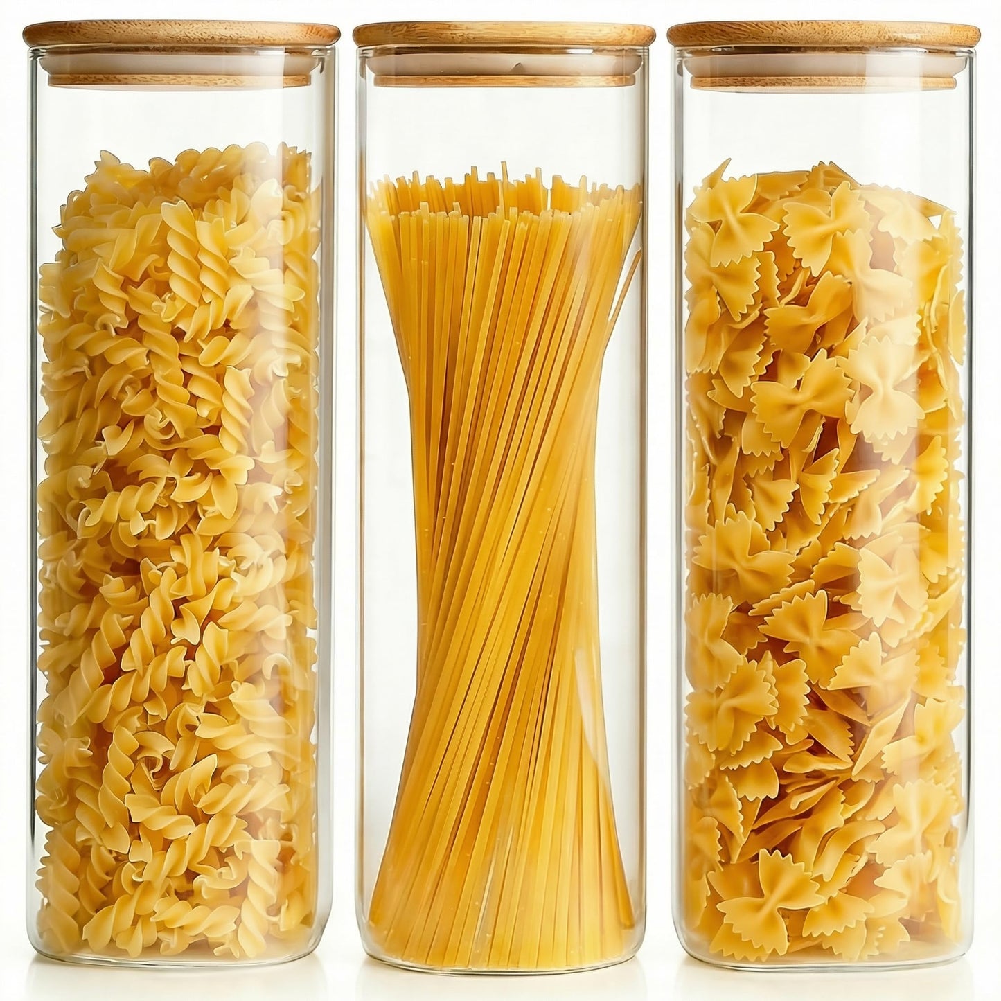 27 oz Glass Jars with Bamboo Lids, Airtight Food Storage Containers, 6 Pack