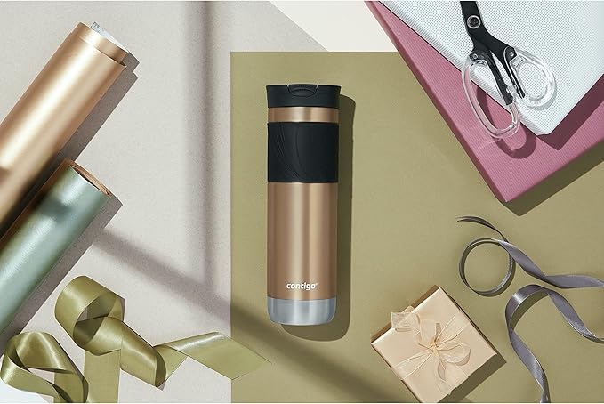 Contigo Byron 2.0 Stainless Steel Travel mug with Snapseal Lid and Grip,24oz,Chardonnay,BPA Free and Leak Proof,(Pack of 4)