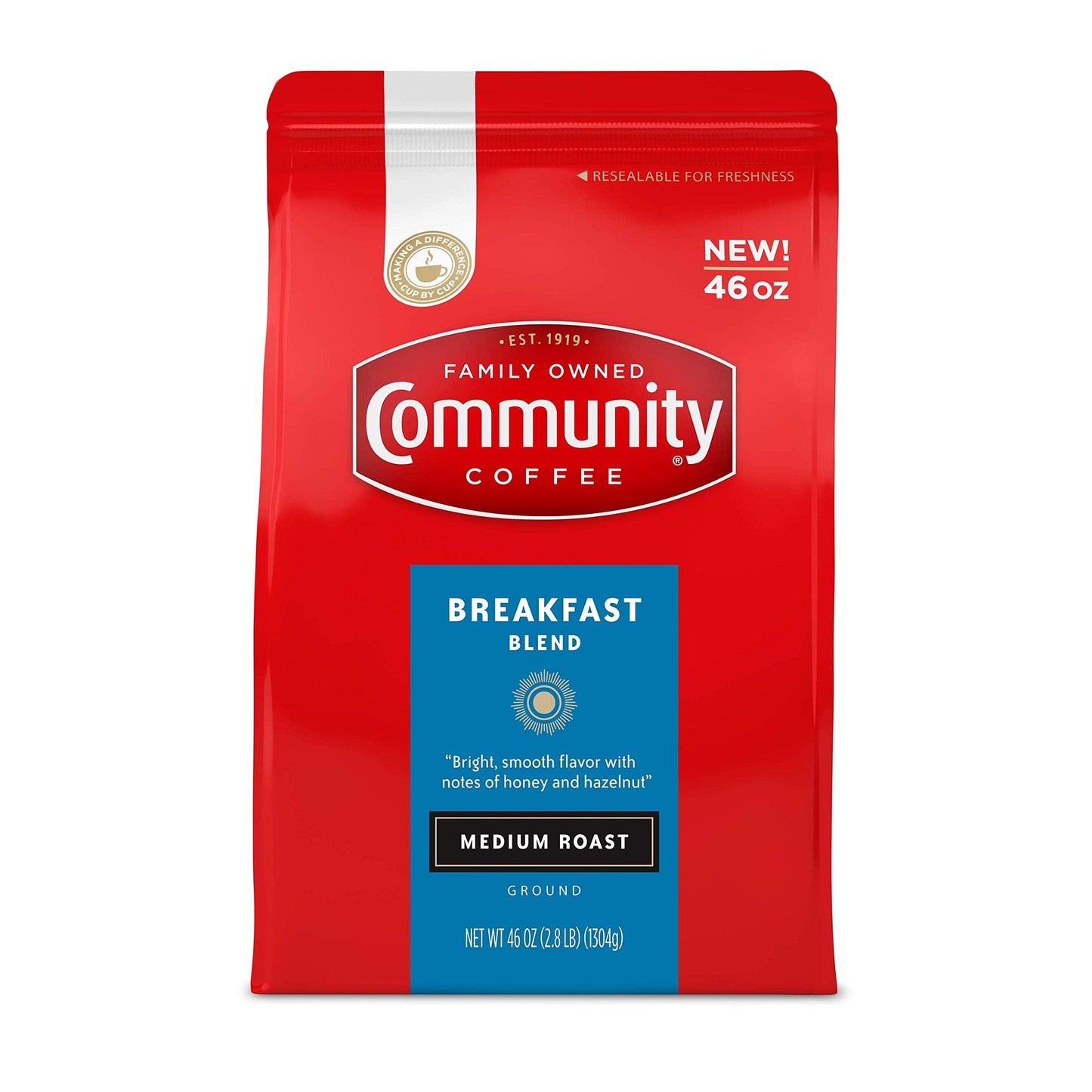 Community Coffee 100% Colombia 72 Ounce, Medium Dark Roast Ground Coffee, 12 Ounce (Pack of 6)