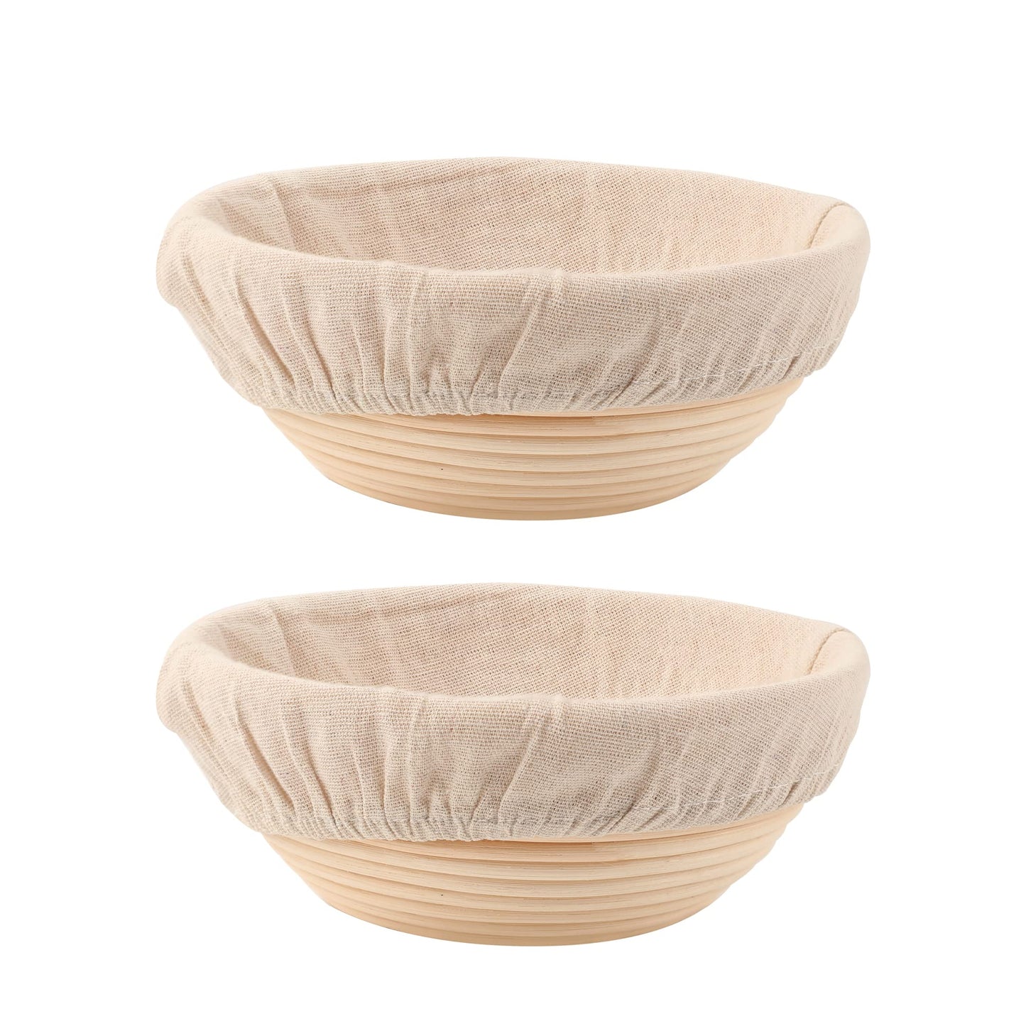 DOYOLLA Mini Bread Dough Proofing Basket & Liner (Set of 6, 5 inch), Sourdough Bread Bakery Bowls for Professional & Home Bakers
