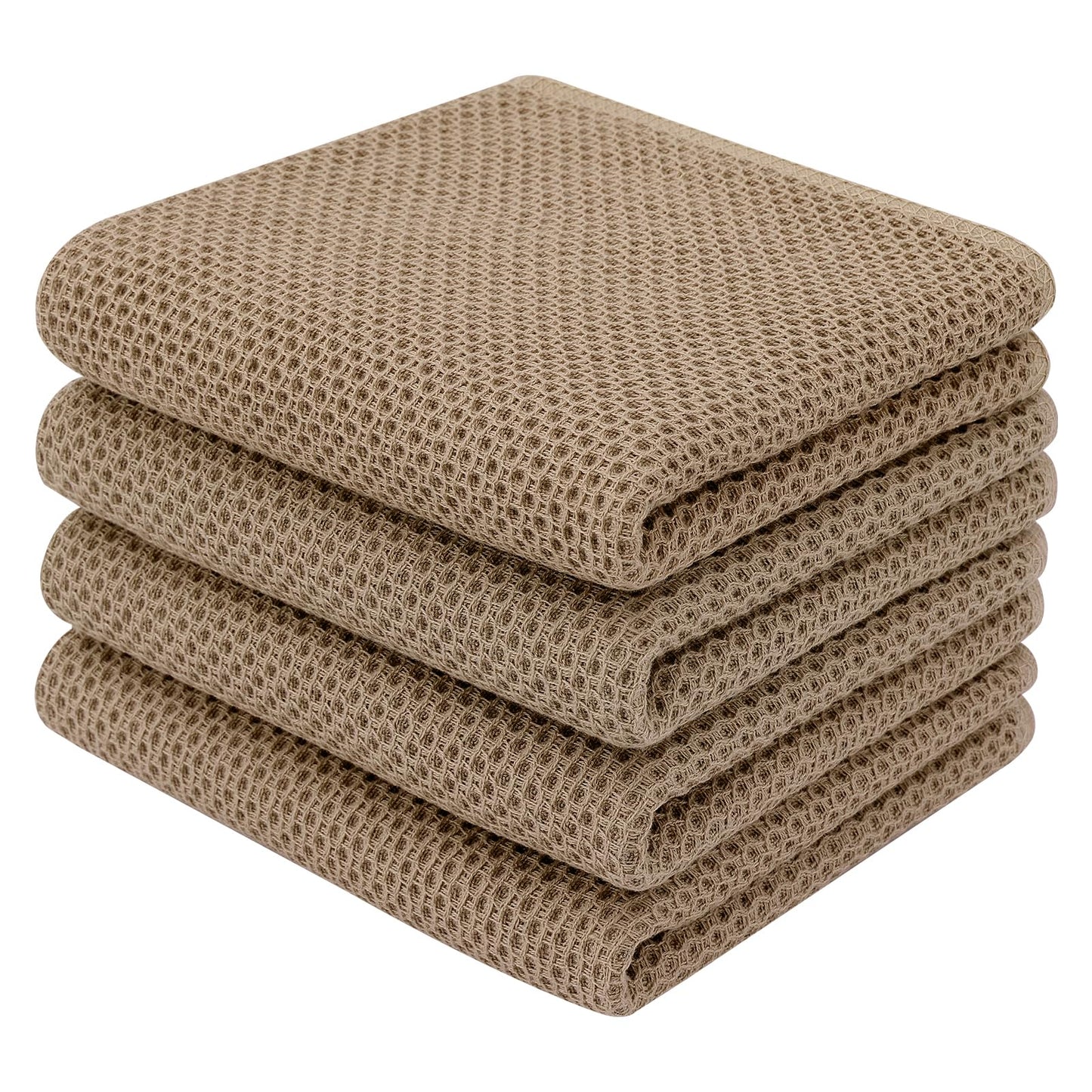 Homaxy 100% Cotton Waffle Weave Kitchen Dish Cloths, Ultra Soft Absorbent Quick Drying Dish Towels, 12 x 12 Inches — 13 x 28 - 12 Pack — 13 x 28 - 4 Pack