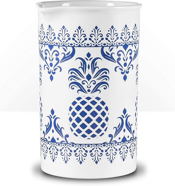 Piña Barware Seamless Professional Porcelain Mixing Glass – 600mL / 20oz (Pineapple Hospitality Pattern, 1-Pack)