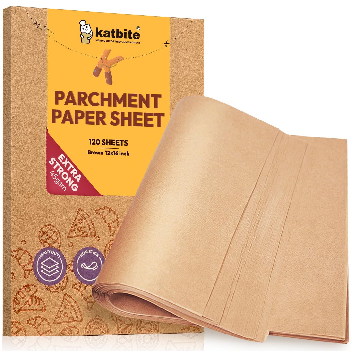 Katbite Parchment Paper Baking Sheets, 265 Pcs, 10x15 Inch, Heavy Duty