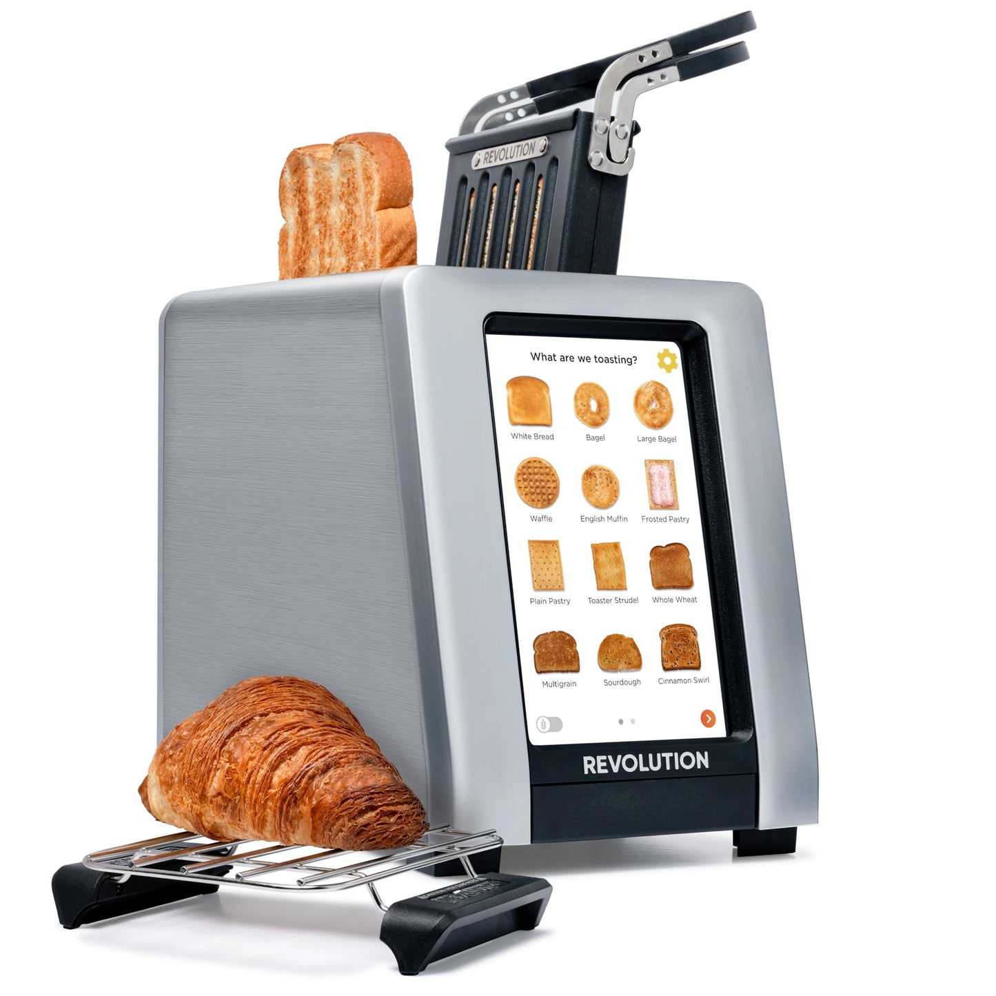 Revolution R180 Connect Plus Smart Toaster with Touchscreen – Choose from 40+ Bread Types, 7 Browning Levels, & Toastie Press Mode – Digital Picture Frame, Weather Widget, and Clock