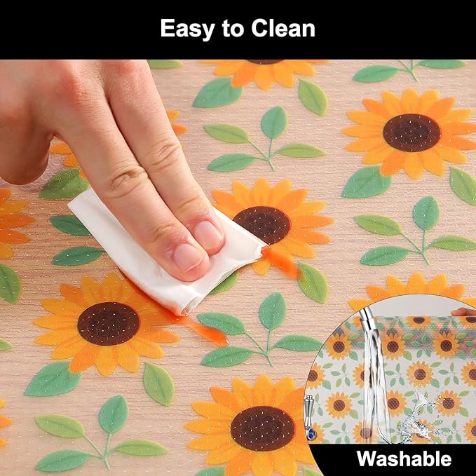 Cooyes Shelf Liner – Premium Non-Adhesive Cabinet & Drawer Liner for Kitchen – Waterproof Shelf Paper with Modern Pattern – Durable EVA Cabinet Mat – Easy to Cut （24" W x 120" L）