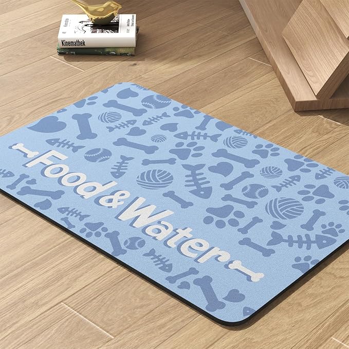 Pet Feeding Mat-Absorbent Dog Mat for Food and Water Bowl-No Stains Quick Dry Dog Water Dispenser Mat