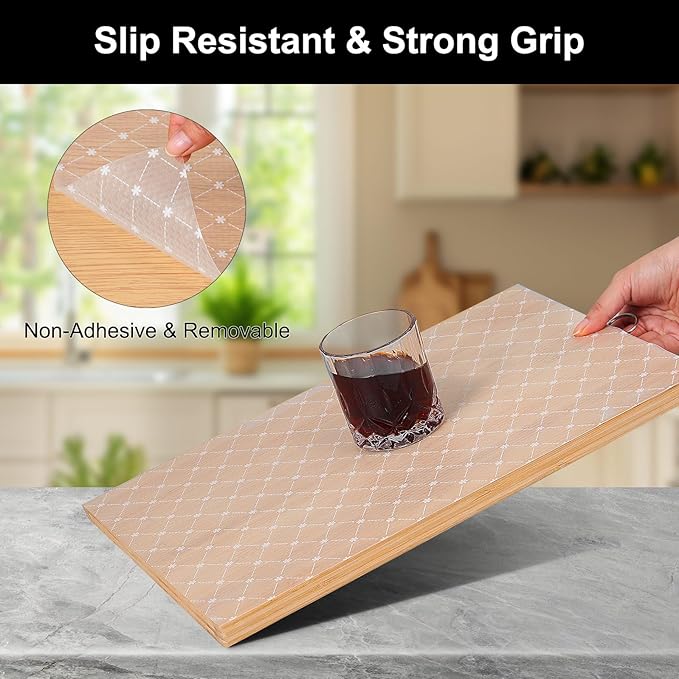 Cooyes Shelf Liner – Premium Non-Adhesive Cabinet & Drawer Liner for Kitchen – Waterproof Shelf Paper with Modern Pattern – Durable EVA Cabinet Mat – Easy to Cut （24" W x 120" L）
