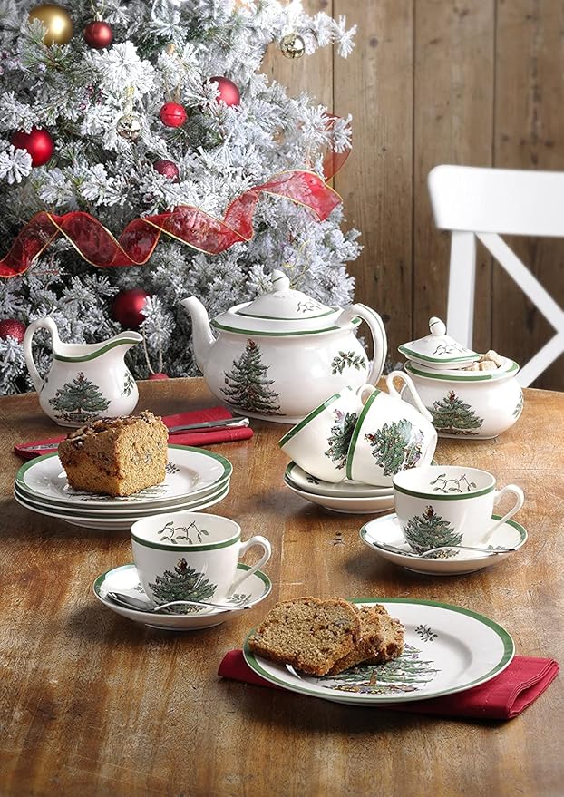 Spode Christmas Tree Luncheon Plate - Festive Holiday Serving Plate