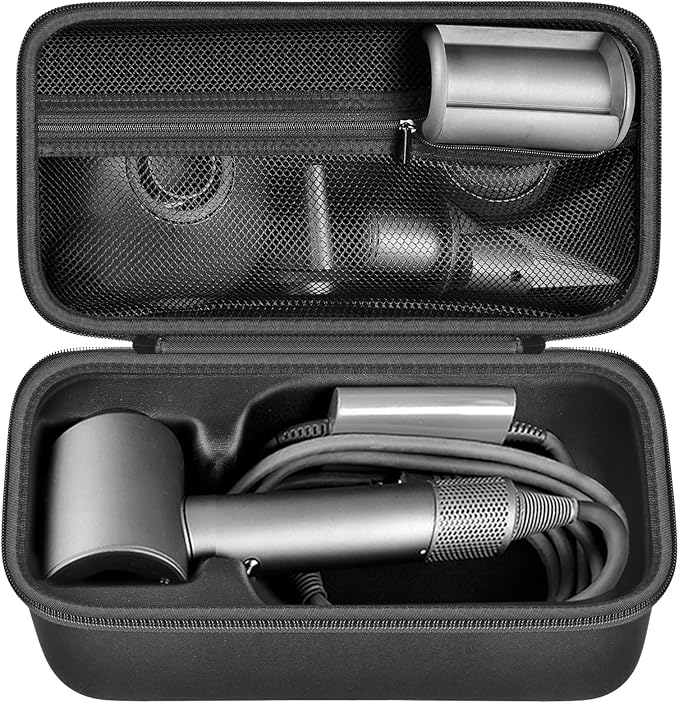 ANKHOH Case Holder for Dyson Supersonic Hair Dryer, Blow Dryer Storage Bag for Dyson Supersonic Limited Gift Set Edition and Accessories,Box Only-Full Black