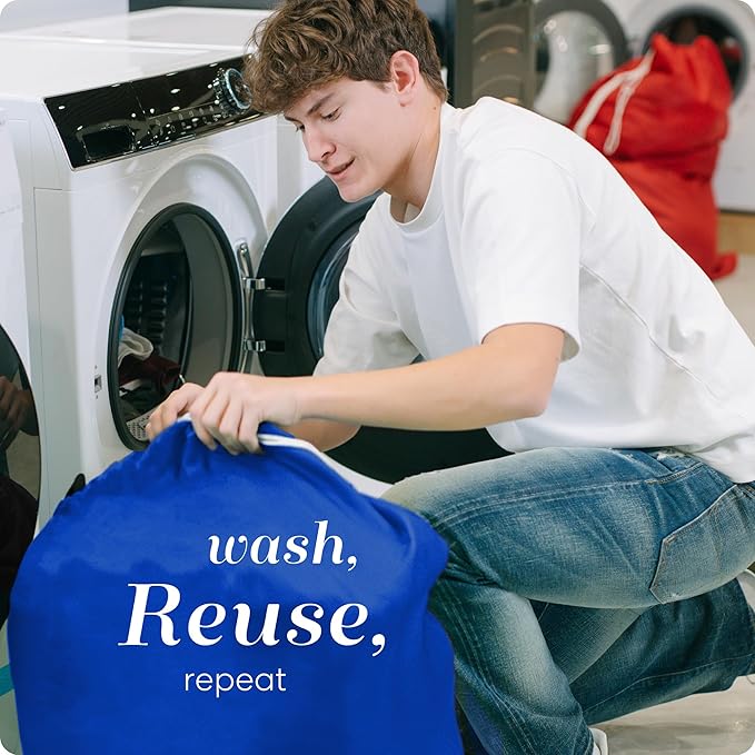 Nylon XL Laundry Bag - Locking Drawstring Closure, Machine Washable, These Large Bags Will Fit a Laundry Basket and Strong Enough to Carry up to Two Loads of Clothes (Royal Blue | 30" x 40")