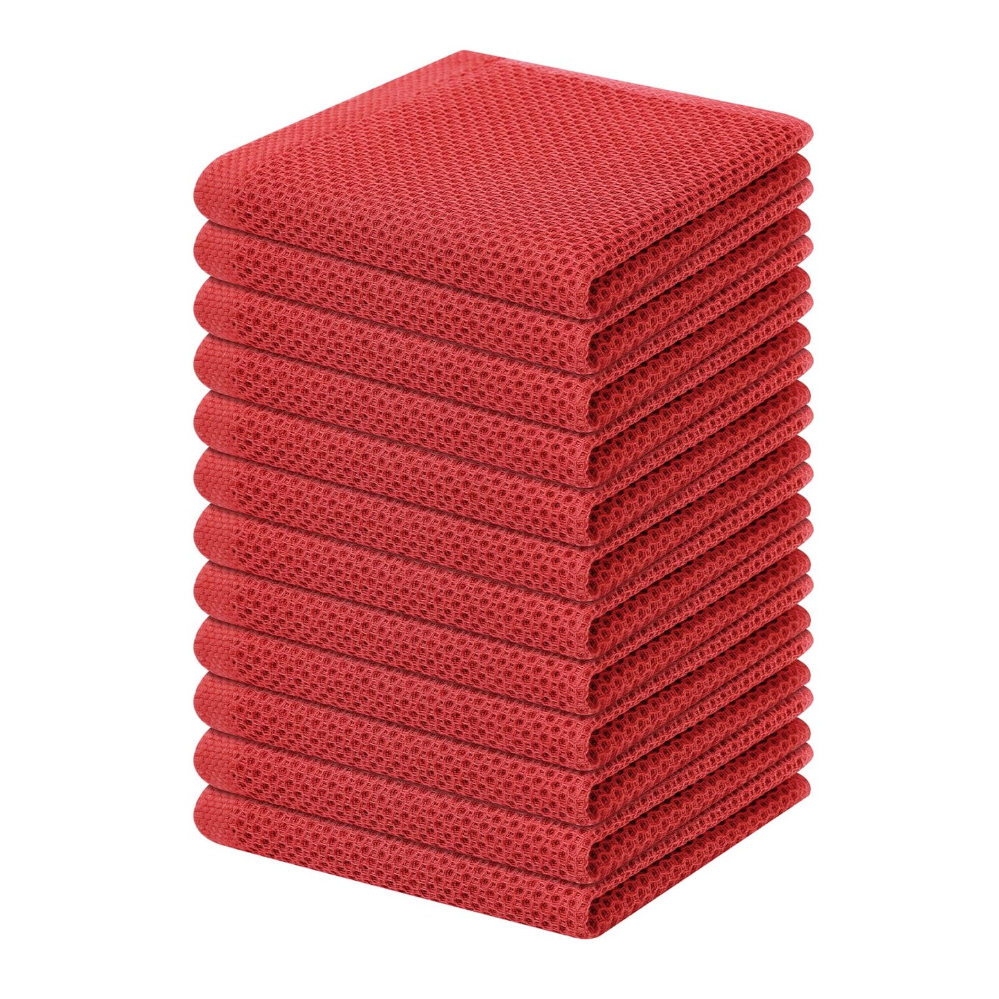 Homaxy 100% Cotton Waffle Weave Kitchen Dish Cloths, Ultra Soft Absorbent Quick Drying Dish Towels, 12 x 12 Inches — 13 x 28 - 12 Pack — 12 x 12 - 12 Pack